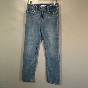 Levis Jeans Womens 31 Slimming Straight Medium Wash Cotton Stretch Painted Pocke